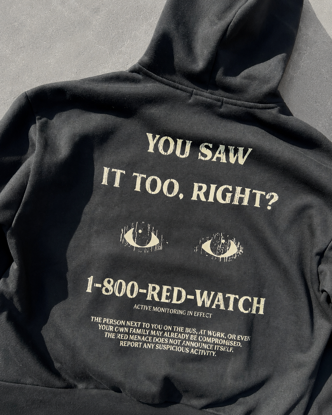 1-800-RED-WATCH HOODIE - BLACK — view 4