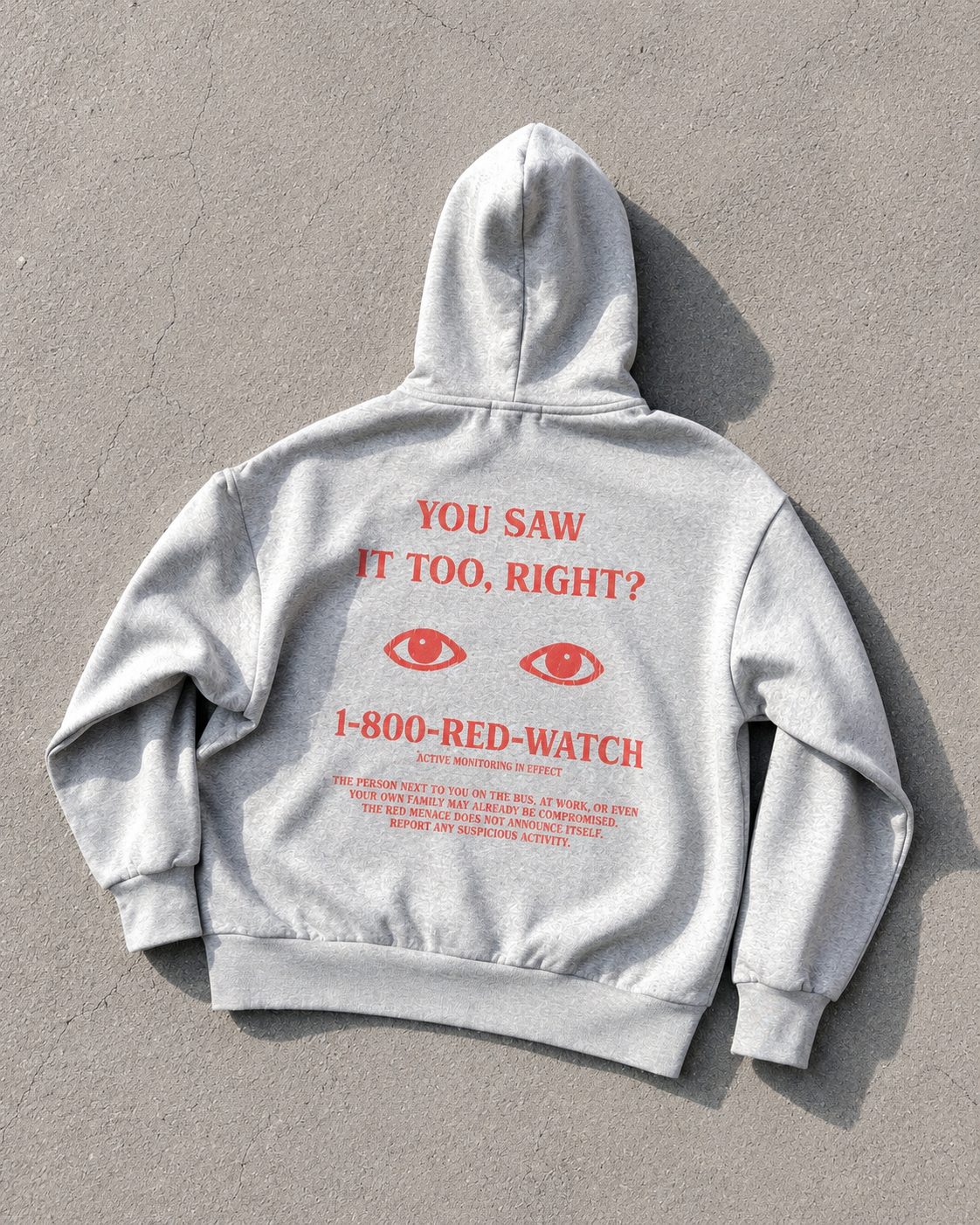 1-800-RED-WATCH HOODIE - GREY — view 2