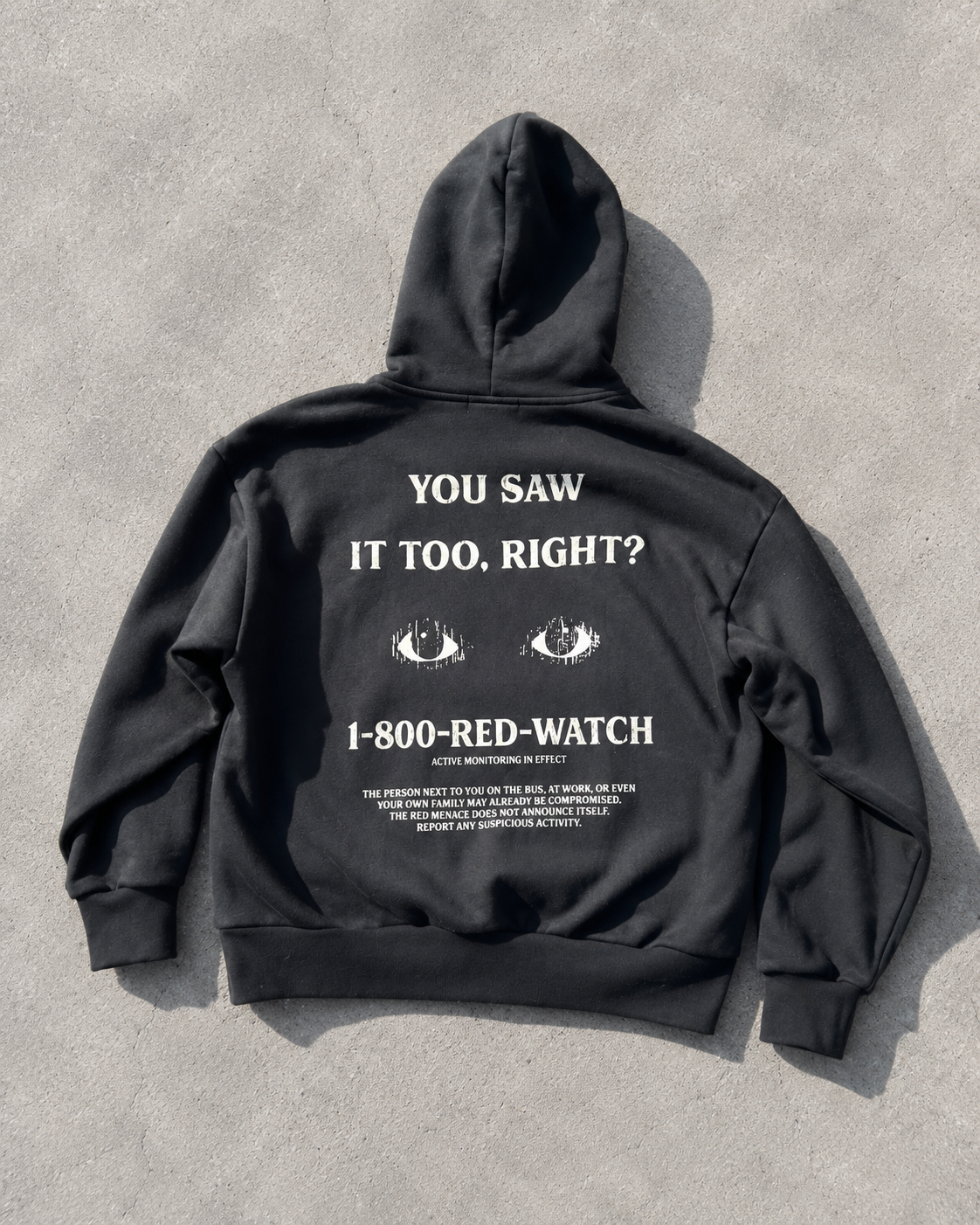 1-800-RED-WATCH HOODIE - BLACK — view 2