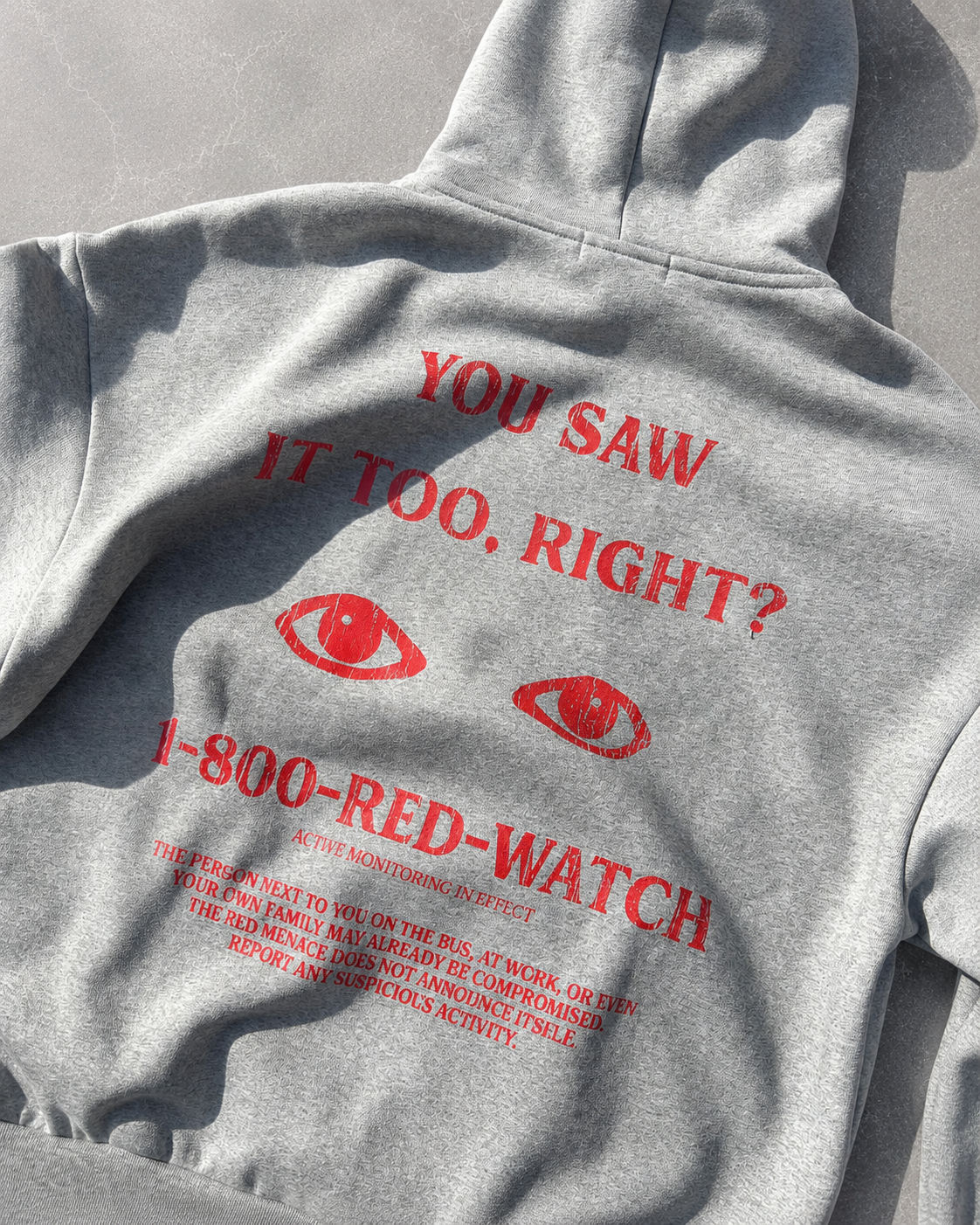 1-800-RED-WATCH HOODIE - GREY — view 4